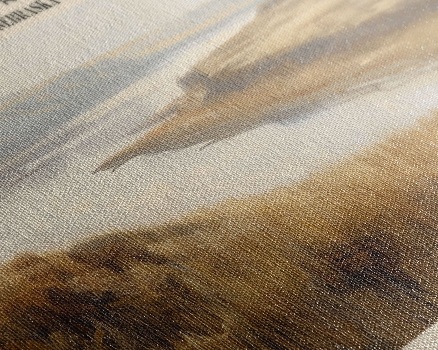 Calamus Reservoir Nebraska Framed Canvas Print, Panoramic Lake House Decor, Wall Art, Travel Poster, Rustic Lake Painting, Nature Art