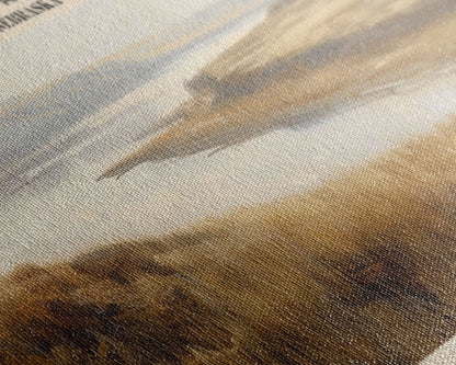 Calamus Reservoir Nebraska Framed Canvas Print, Panoramic Lake House Decor, Wall Art, Travel Poster, Rustic Lake Painting, Nature Art