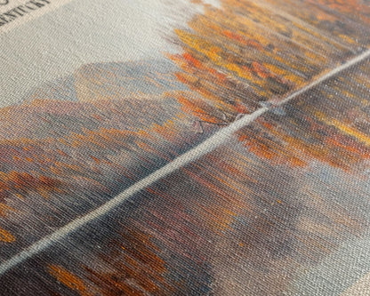 Cave Run Lake Kentucky Framed Canvas Print, Lake House Decor, Panoramic Wide Art, Travel Poster, Rustic Lake Painting, Nature Art