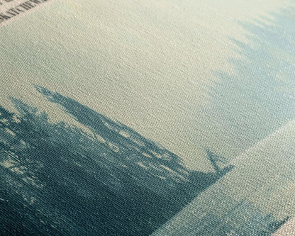 Churchill Lake Framed Canvas Print, Panoramic Lake House Decor, Wide Wall Art, Travel Poster, Modern Lake Painting, Nature Art