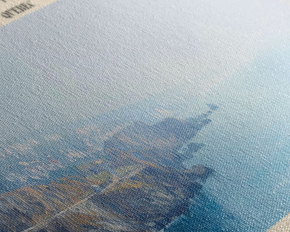 Guillaume Delise Richmond Gulf Framed Canvas Print, Lake House Art, Panoramic Travel Poster, Wall Art, Stunning Lake Painting, Home Decor