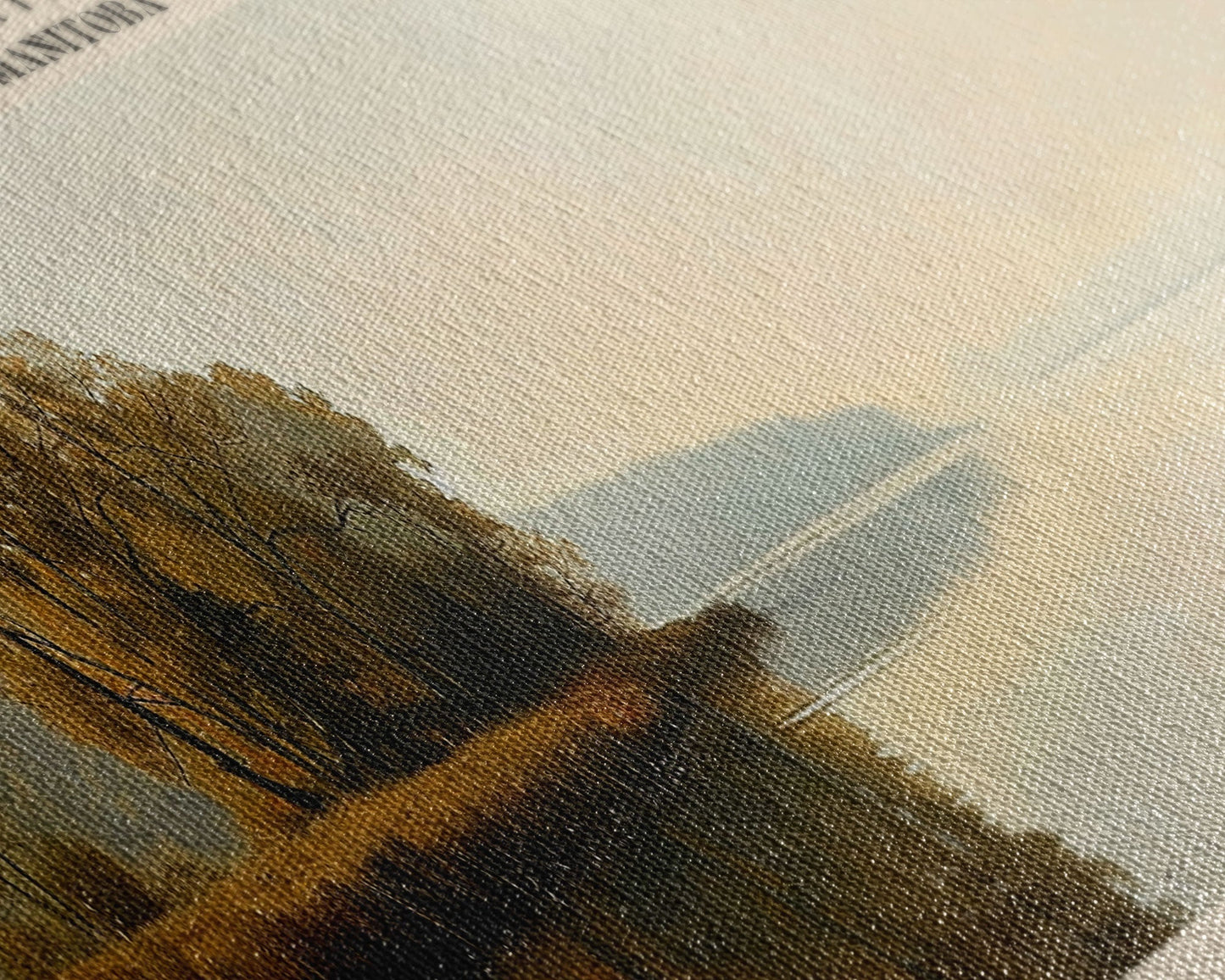 Pelican Lake Framed Canvas Print, Lake House Decor, Panoramic Wall Art, Travel Poster, Scenic Landscape Painting, Contemporary Art