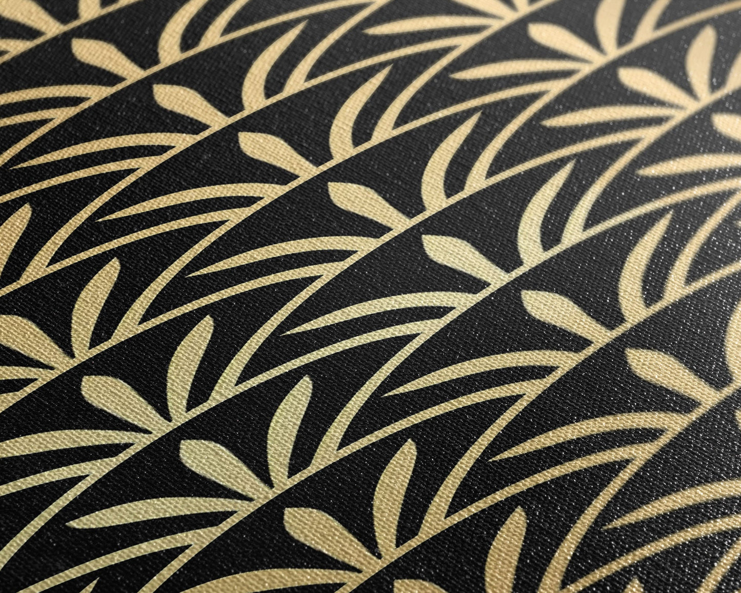 Retro Flower Motif in Orange and Green Tones - Framed Canvas Print, Midcentury Modern Art, Skinny Art, Tall Art, Living Room Wall Decor, Boho Art