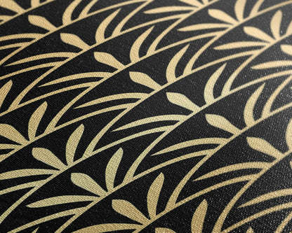 Retro Flower Motif in Orange and Green Tones - Framed Canvas Print, Midcentury Modern Art, Skinny Art, Tall Art, Living Room Wall Decor, Boho Art