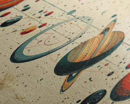 Planets and Stars, Boys Nursery Room Decor, Gift For Son, Framed Canvas Print