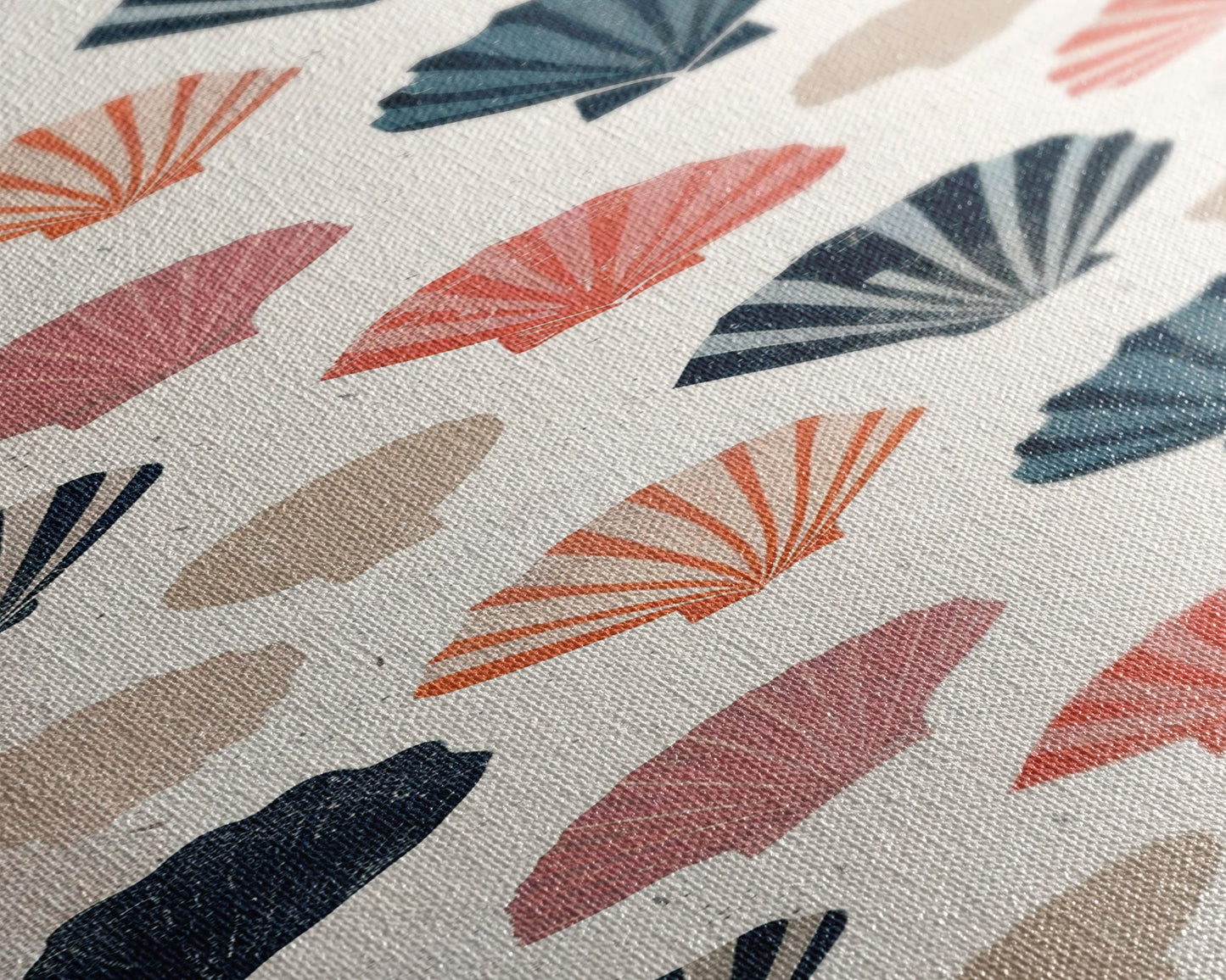 Patterned Sea Shells in Various Colors on a Light Background Ukiyo-e Art Japanese Framed Canvas Print Skinny Tall Art