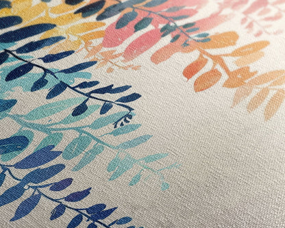 Colorful Leaves Hanging From Branches - Skinny Art Tall Art Framed Canvas Print Japanese Style Art Ukiyo-e Art