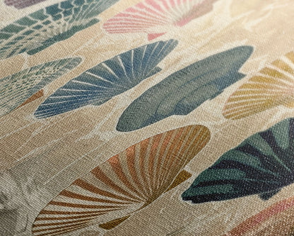 Colorful Shells On Textured Background Skinny Art Wood Block Print Japanese Style Art Framed Canvas Print Tall Art Ukiyo-e Art