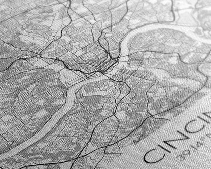 Cincinnati Street Map, Ohio Map, City Map Art, Minimalist Art, Wall Art, Canvas Print, Canvas Wall Art, Travel Wall Art, Birthday Gift