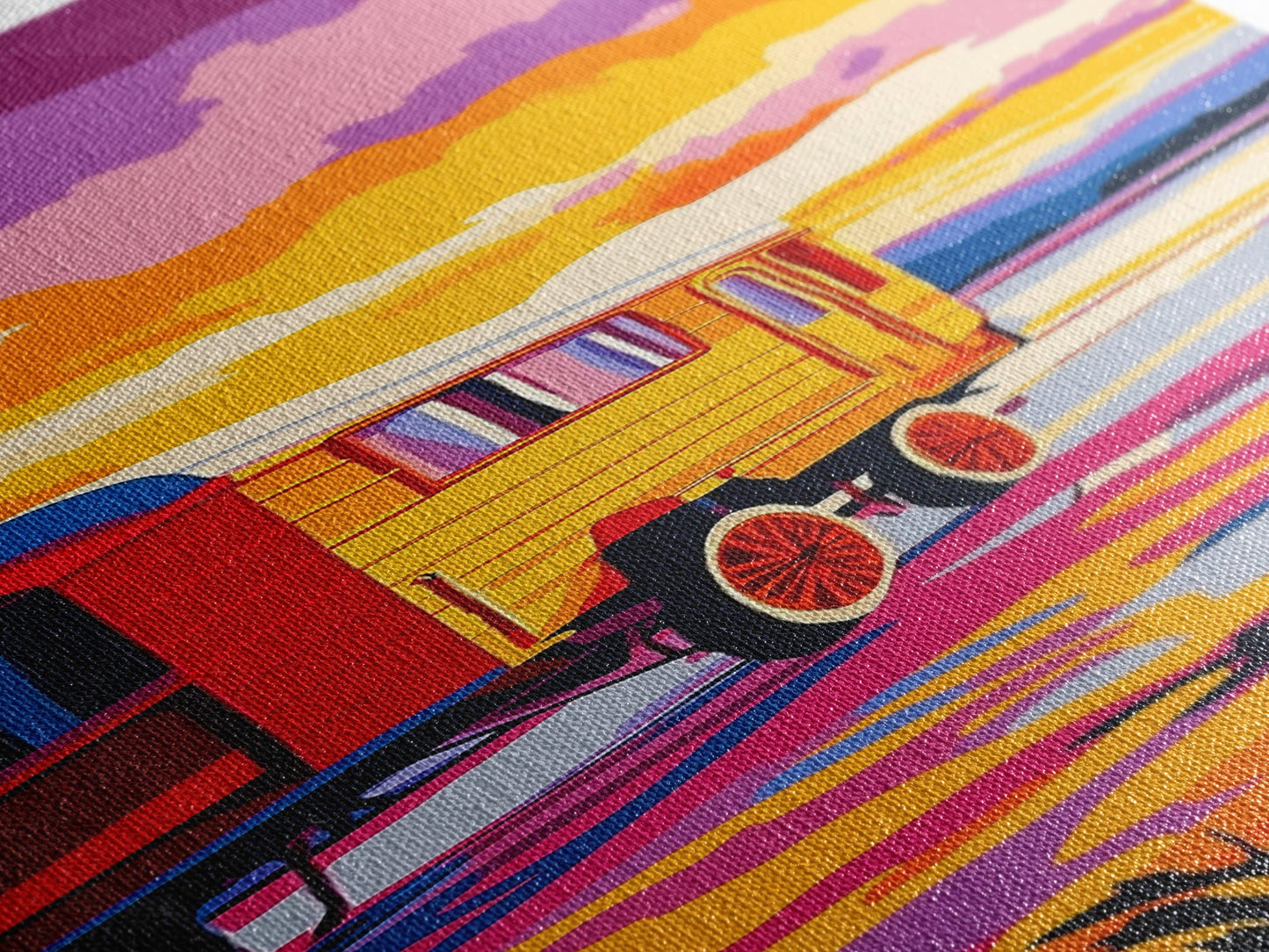 Sunset Wagon Art Canvas Print Southwest Wall Art Boho Art Pink Orange Wall Art Rustic Decor Living Room Art Above Bed Art