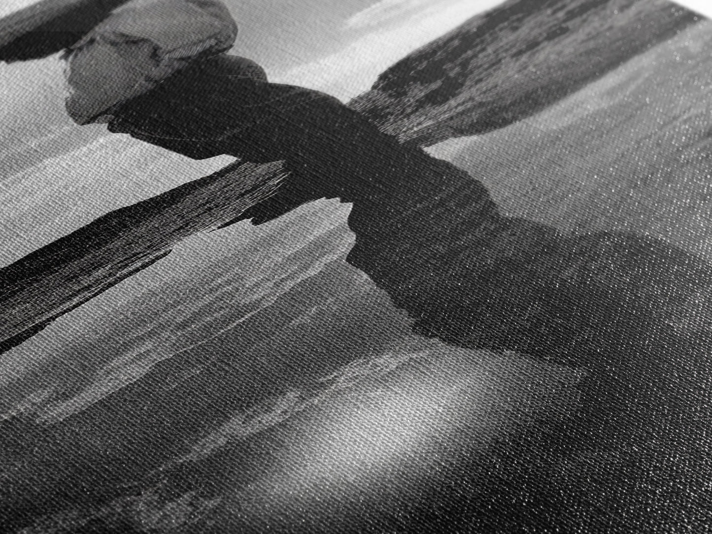 Lone Cowboy, Spiegelungsfotografie, gerahmter Leinwanddruck, rustikale Kunst, stimmungsvolle Wandkunst, extra breites Kunstwerk, Südwest-Wandkunst