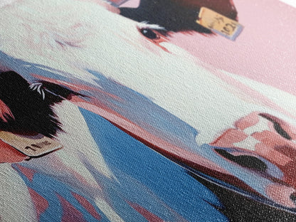 Texas Longhorn, Rustic Wall Art, Bull and Bear Art, Southwest Wall Art, Extra Wide Art, Pink Orange Wall Art, Canvas Print, Farmhouse Art