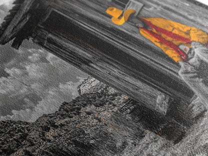 Cowboy Cabin Framed Canvas Print | Rustic Wall Art | Southwest Decor | Chicano Art | Above Couch Art | Moody Art | Western Landscape Art