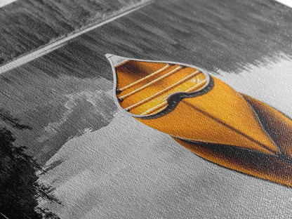 Reflections of Nature, lake Tahoe art, pine tree art, landscape painting, nature wall art, extra wide art, panoramic art, Canvas Print