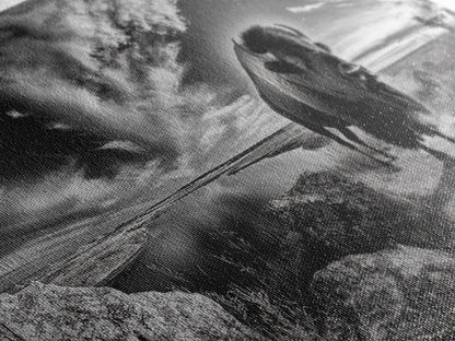 Bison Landscape, Southwest Wall Art, Rustic Wall Art, Moody Art, Panoramic Art, Extra Wide Art, Nature Wall Art, Framed Canvas Print