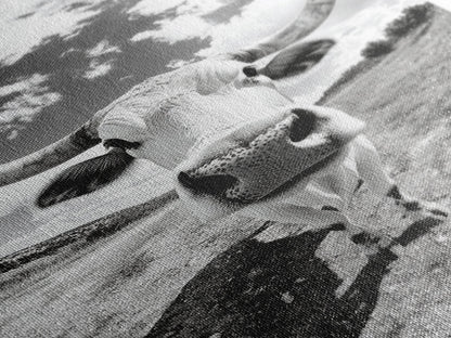 Texas Longhorn Close-up, bull and bear art, western decor, farmhouse art, rustic wall art, cowboy painting, framed canvas print