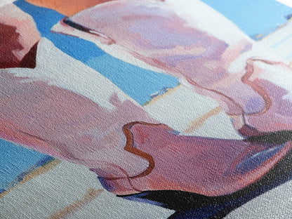 Cowgirl Boots, coastal cowgirl wall art, pink abstract art, rustic art, fashion painting, boho art, framed canvas print, gift idea