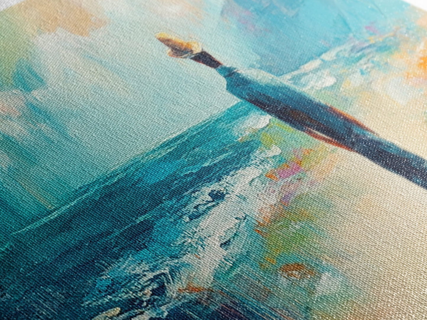 Küstenwanderer, Meeresgemälde, Seestück, Stranddeko, nautische Wandkunst, Panoramabild, Küstenlandschaftsmalerei, gerahmter Leinwanddruck