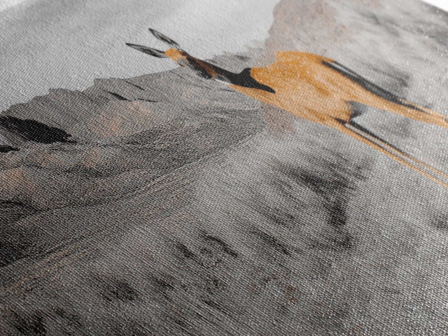 Desert Deer, Southwest Wall Art, Wildlife Painting, Rustic Wall Art, Nature Decor, Extra Wide Art, Horizontal Wall Art, Framed Canvas Print