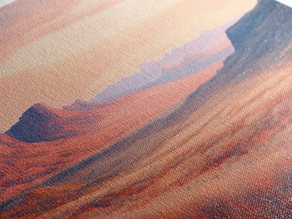 Mountain painting, landscape painting, southwest wall art, extra wide art, panoramic art, framed canvas print, Joshua tree art, moody art