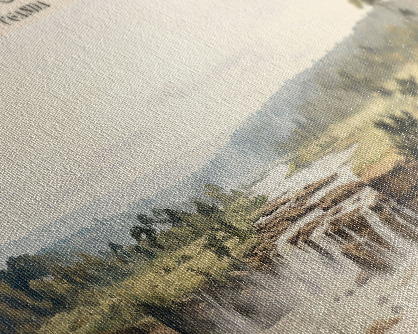 Murchison Falls Nationalpark-Reiseposter, gerahmter Leinwanddruck, Reisekunstwerk mit Landmotiv, Holzrahmen, Wandbehang, Wohndekoration