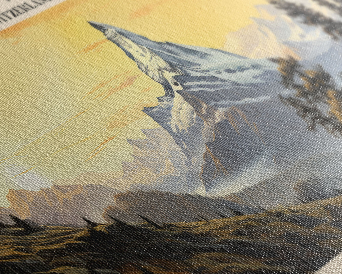 The Matterhorn Travel Poster Print, Framed Canvas Print, COUNTRY Travel Art, Wood Framed Art, Wall Hanging, Home Decor