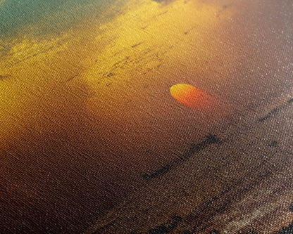 Canvas Print, Tropical sunset over the ocean, beach art, island life, living room wall art, guest room wall art