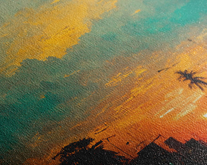 Los Angeles canvas print, sunset art, Los Angeles at Sunset, California, living room wall art, guest room wall art