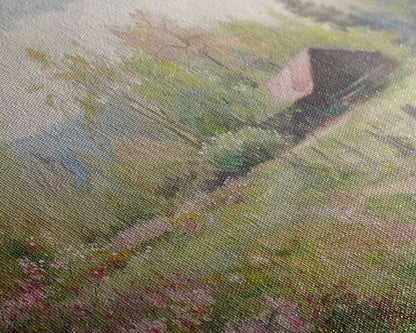 Wildflowers & The Farm House Framed Canvas Print| Living Room Decor | Above Couch Wall Art | Home Decor | Handmade Gift | Kitsch Decor