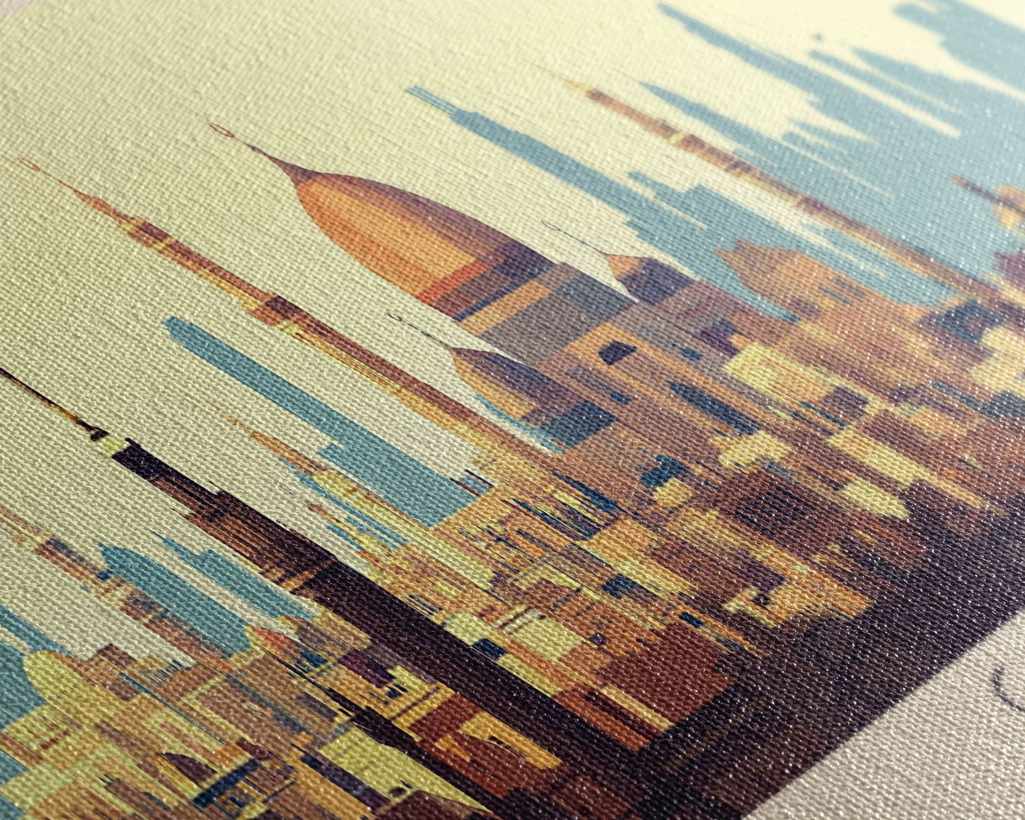 Cairo, Egypt Panoramic Travel Poster Canvas Print, Cairo, Egypt Painting, Egypt Art, Cairo Panoramic Travel Art, Travel Painting