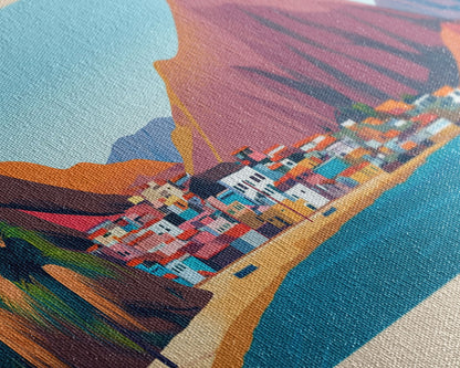 Ica, Peru Panoramic Travel Poster Canvas Print, Ica, Peru Painting, Peru Art, Ica Travel Art, Guest Room Painting