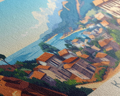 Kankan, Guinea Panoramic Travel Poster Canvas Print, Kankan, Guinea Painting, Guinea Art, Kankan Panoramic Travel Art, Travel Painting