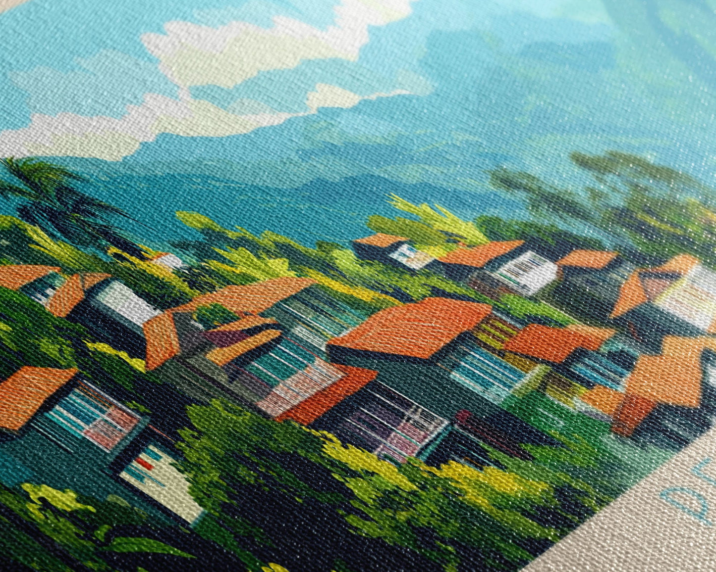 Panorama-Reiseposter Pereira, Kolumbien – Leinwanddruck, Gemälde Pereira, Kolumbien, Kunst aus Kolumbien, Reisekunst aus Pereira, Gemälde für das Gästezimmer