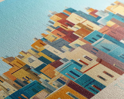 Panorama-Reiseposter Tripolis, Libyen, Leinwanddruck, Gemälde Tripolis, Libyen, Kunst aus Libyen, Reisekunst aus Tripolis, Gemälde für Gästezimmer