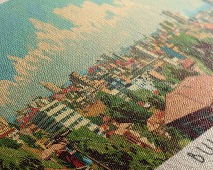 Bulawayo, Zimbabwe Panoramic Canvas Print, Bulawayo, Zimbabwe Painting, Zimbabwe Art, Bulawayo Travel Poster, Travel Art, Housewarming Gift