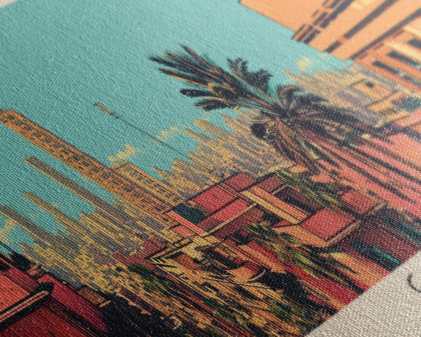 Cairo, Egypt Panoramic Canvas Print, Cairo, Egypt Painting, Egypt Art, Cairo Travel Poster, Travel Art, Housewarming Gift