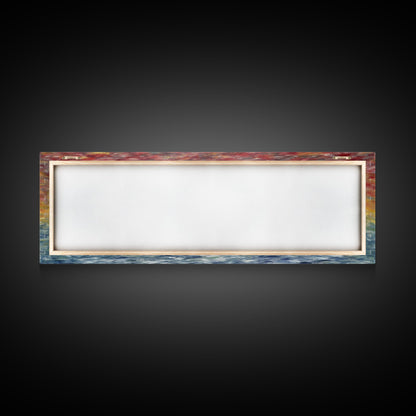 Abstract Ocean Horizon Wall Art, Colorful Abstract, Framed Abstract Print Art, Sunset, Sea, Vibrant Art, Panoramic, Wall Art, Canvas Print