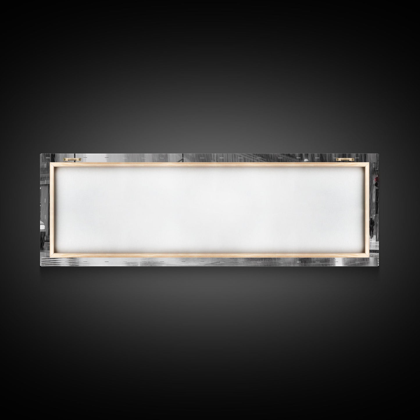 Rainy Day In The City Canvas Print, People With Umbrellas, City Art, Wall Decor, Large Urban Art Print, Panoramic, Wall Art, Canvas Print