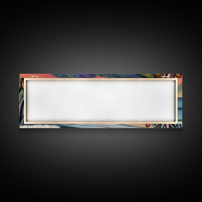 Abstract Beach Canvas Art Print, Sea, Ocean, Seascape, Nature, Waves, Beach House Art, Wall Decor, Panoramic, Wall Art, Canvas Print