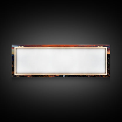 Photographic Panoramic of Black Canyon Of The Gunnison National Park, Sunset Photography, Framed Canvas Print, Landscape Photography