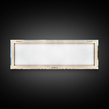 Alaçatı 11 Beach, Turkey Panoramic Beach Print, Vacation Gift, Turkey Wall Art, Beach Painting, Beach Decor, Beach Painting