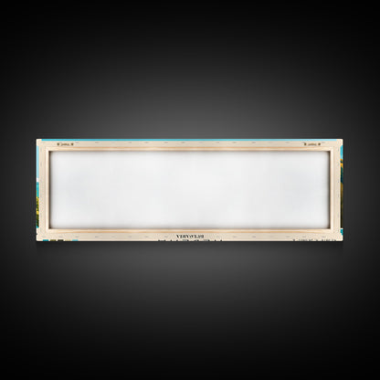 Albena, Bulgaria Panoramic Beach Print, Vacation Gift, Bulgaria Wall Art, Framed Canvas Print, Framed Beach Painting