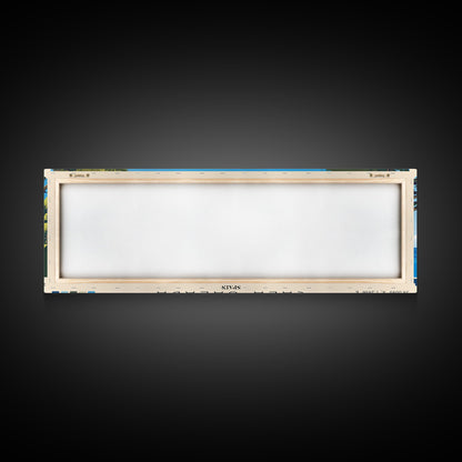 Cala Salada, Spain Panoramic Beach Print, Vacation Gift, Spain Wall Art, Beach Painting, Beach Decor, Beach Painting