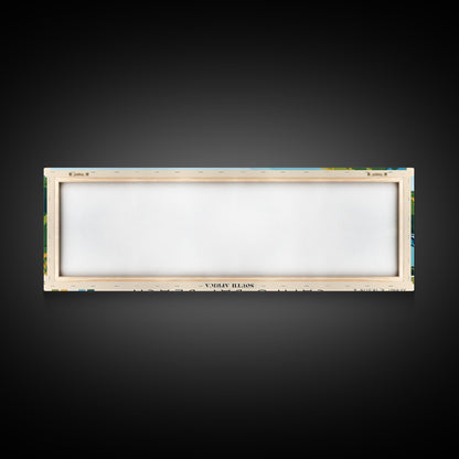 Camps Bay Beach, South Africa Panoramic Beach Print, Vacation Gift, South Africa Wall Art, Framed Canvas Print, Framed Beach Painting