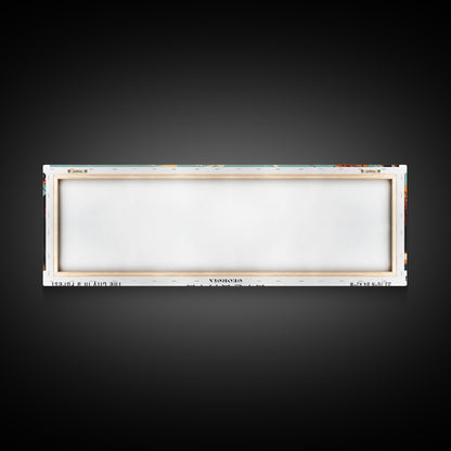 Atlanta Georgia Panoramic Painting, Mid Century Modern Framed Canvas Print, Retro Pop Art Travel Poster, Home Decor, City Wall Art