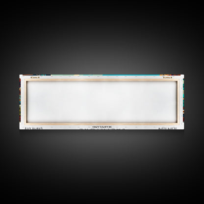 Baltimore Maryland Panoramic Wall Art Framed Canvas Print, Mid Century Modern Art, Pop Art Style, Travel Poster, Home Decor, Retro Style