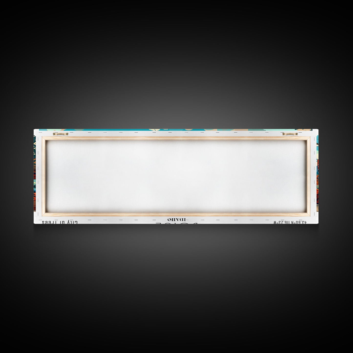 Boise Idaho Panoramic Travel Poster Framed Canvas Print, Mid Century Modern Art, Pop Art Style, Wall Art Decor, Home Decoration