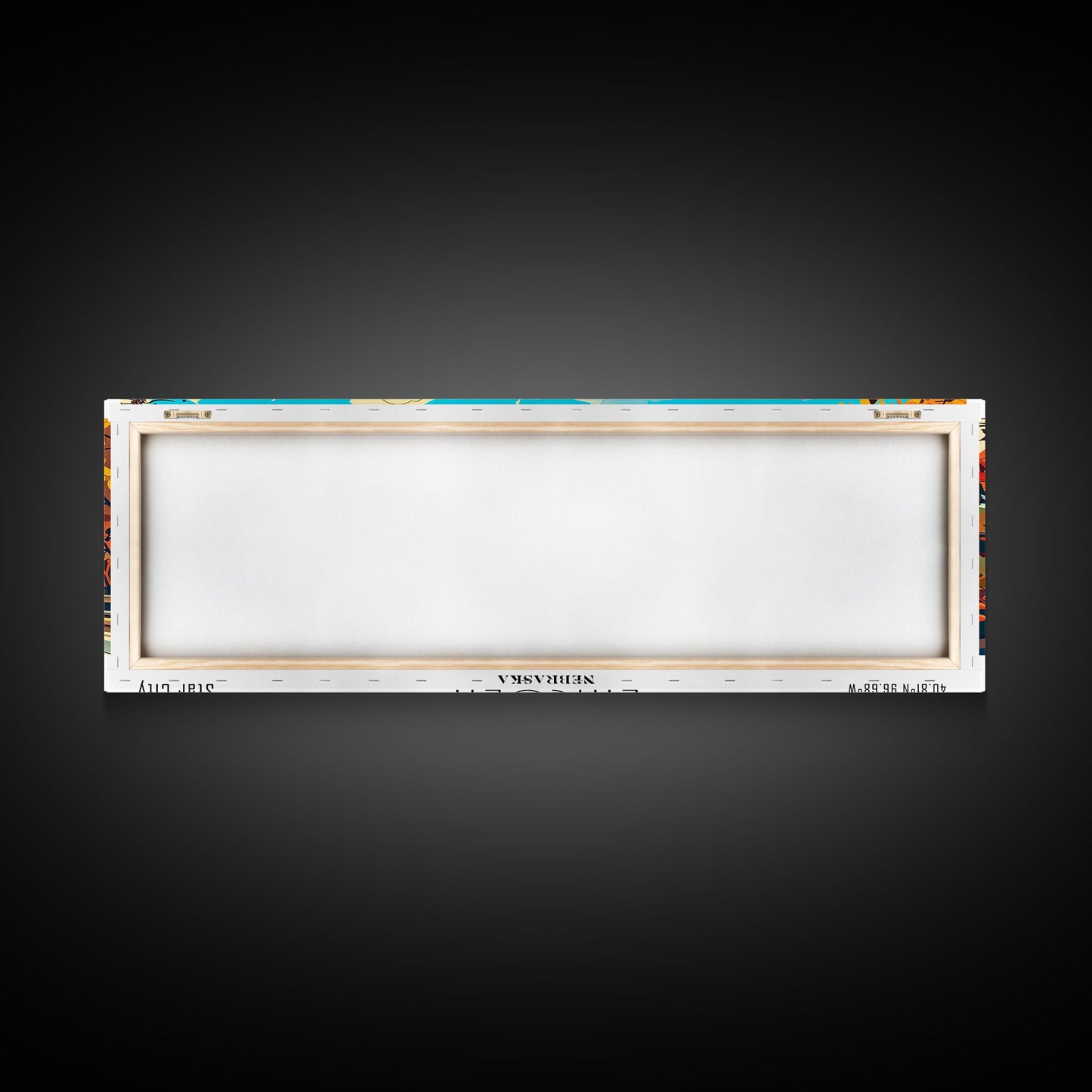 Lincoln Nebraska Panoramic Wall Art, Mid Century Modern Framed Canvas Print, Retro Pop Art Travel Poster, Home Decor