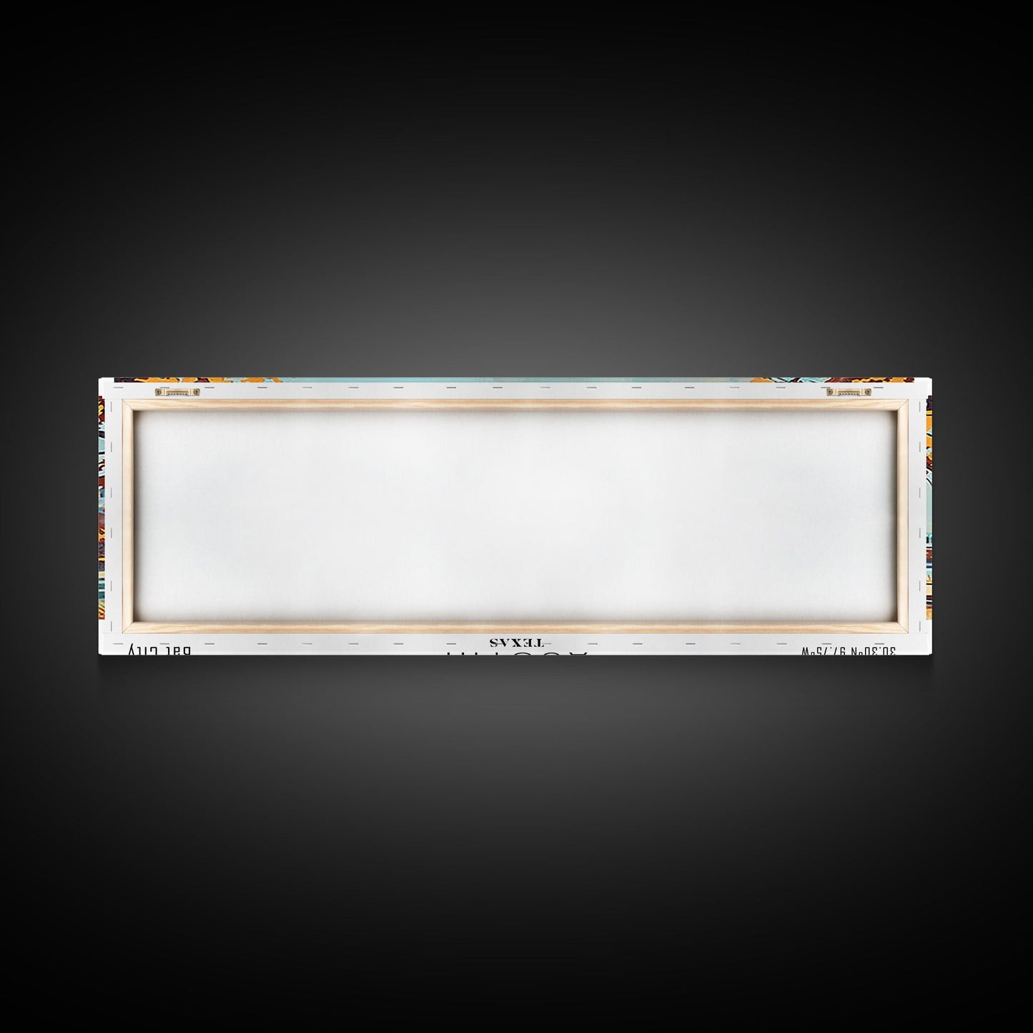 Austin Texas Panoramic Painting, Mid Century Modern Framed Canvas Print, Retro Pop Art Travel Poster, Wall Art, Home Decor, Office Art, Gift Idea