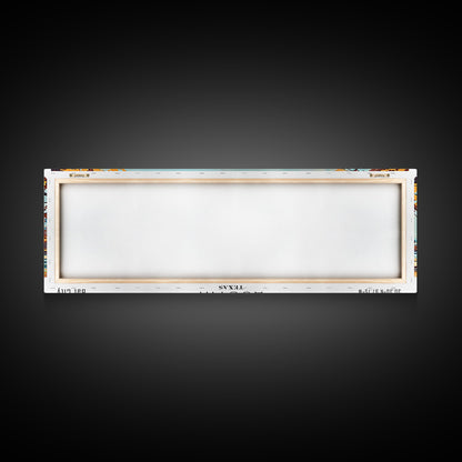 Austin Texas Panoramic Painting, Mid Century Modern Framed Canvas Print, Retro Pop Art Travel Poster, Wall Art, Home Decor, Office Art, Gift Idea